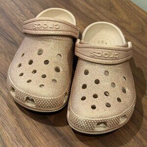 Light Pink Glitter CROCS KIDS Size 11